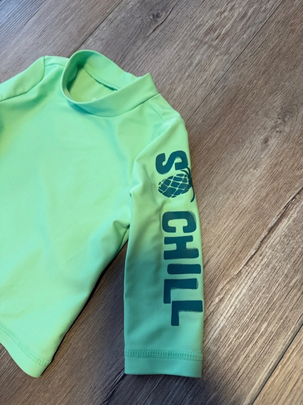 Carter's Mint Green Long Sleeve Swim Rashguard with 'So Chill' Sleeve Graphic